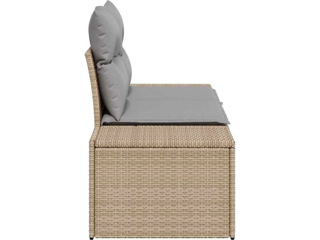 Zahradní sofa s polštářem Béžová 184 × 62 × 69 cm polyratan