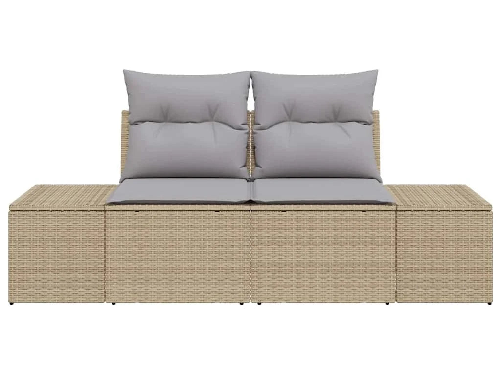 Zahradní sofa s polštářem Béžová 184 × 62 × 69 cm polyratan