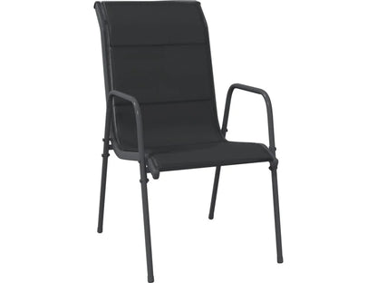 3dílný zahradní jídelní set černý ocel a textilen