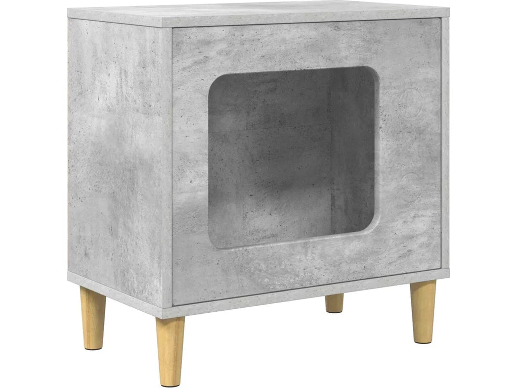 Kočičí domeček 51 × 30 × 52 cm — betonový dekor, kompozitní dřevo