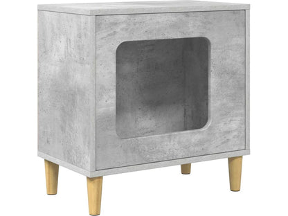 Kočičí domeček 51 × 30 × 52 cm — betonový dekor, kompozitní dřevo