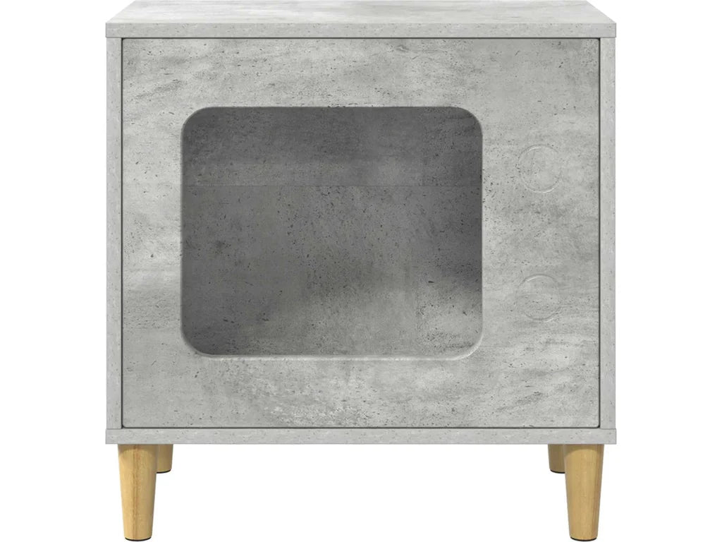 Kočičí domeček 51 × 30 × 52 cm — betonový dekor, kompozitní dřevo