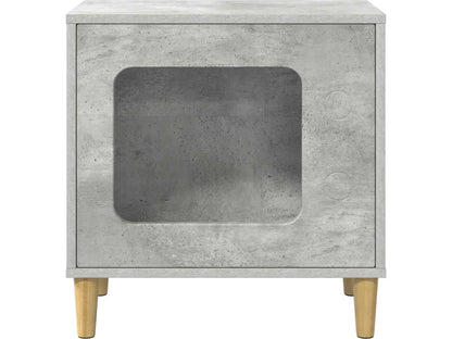 Kočičí domeček 51 × 30 × 52 cm — betonový dekor, kompozitní dřevo