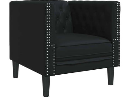 Chesterfield křeslo černé 74,5 × 71 × 70,5 cm — PVC