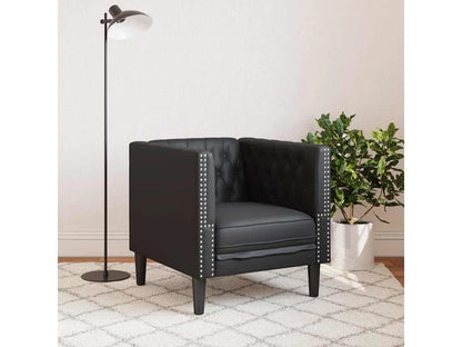 Chesterfield křeslo černé 74,5 × 71 × 70,5 cm — PVC
