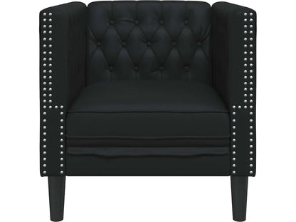 Chesterfield křeslo černé 74,5 × 71 × 70,5 cm — PVC